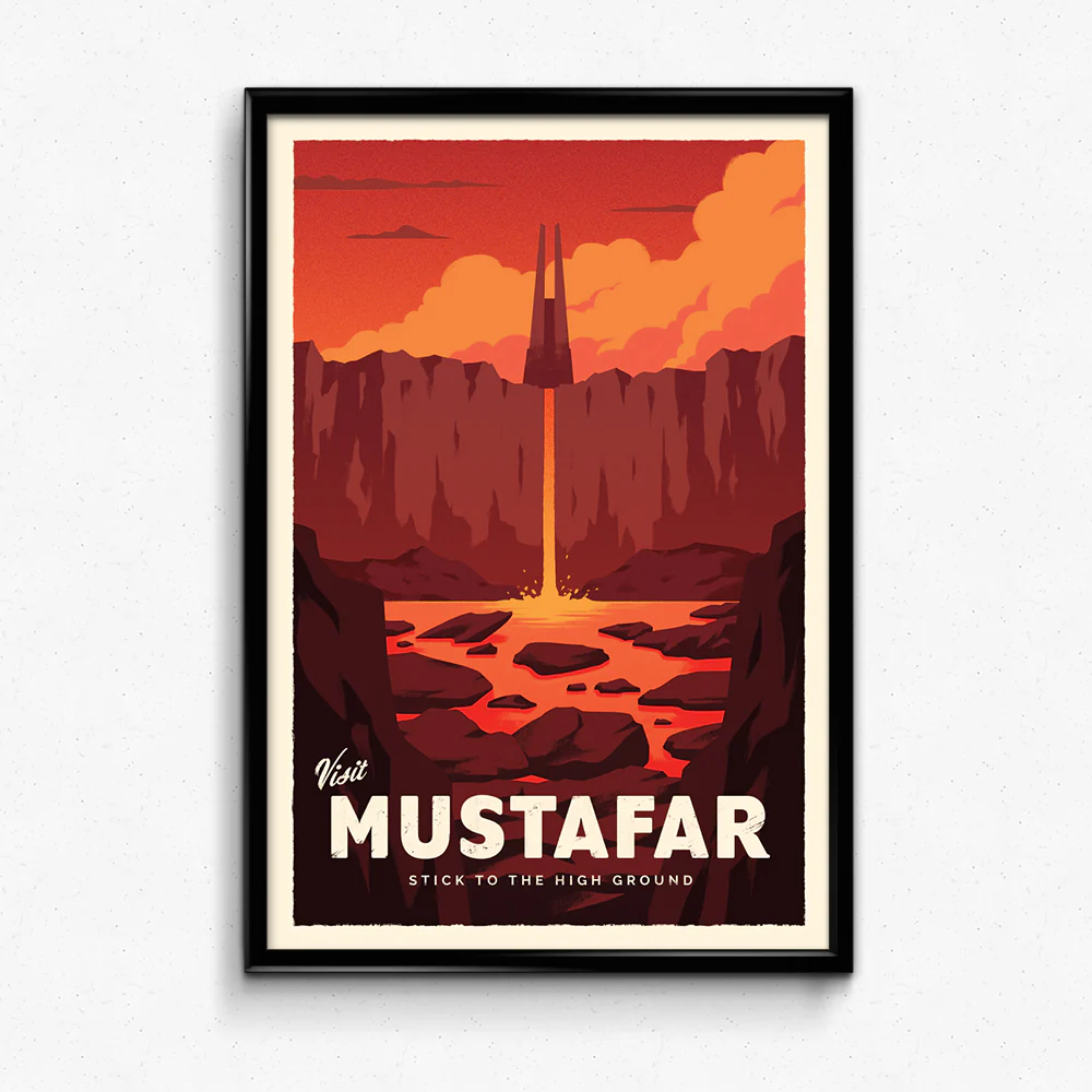 Bespin, Coruscant, & Mustafar Travel Poster Bundle - Image 5
