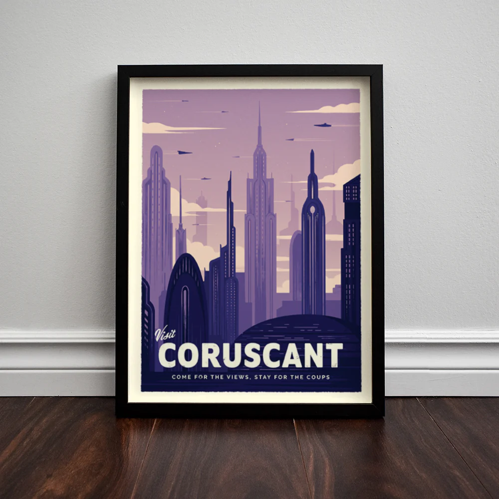 Coruscant Retro Travel Poster - Image 3