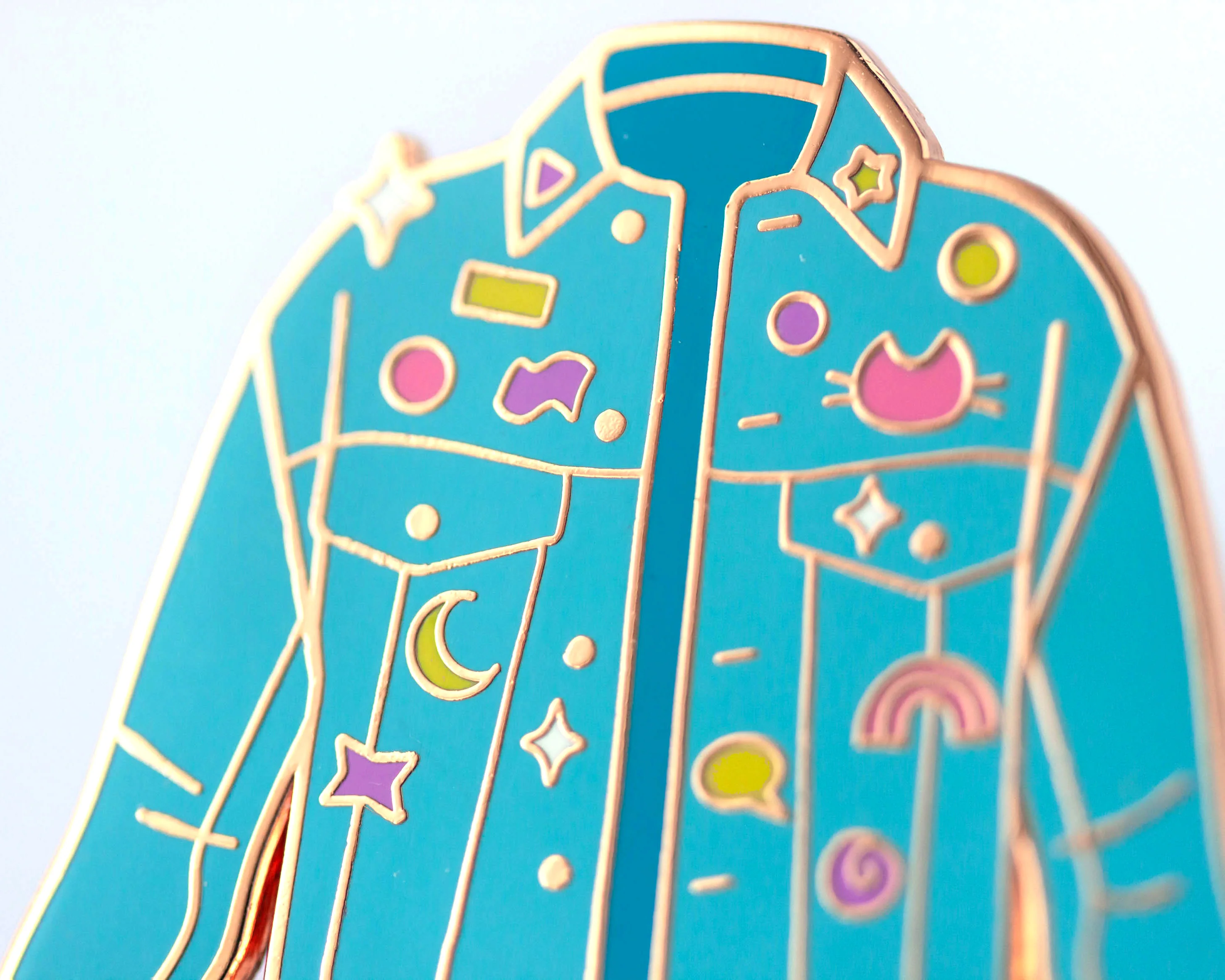 Denim Jacket Retro Enamel Pin - Image 3