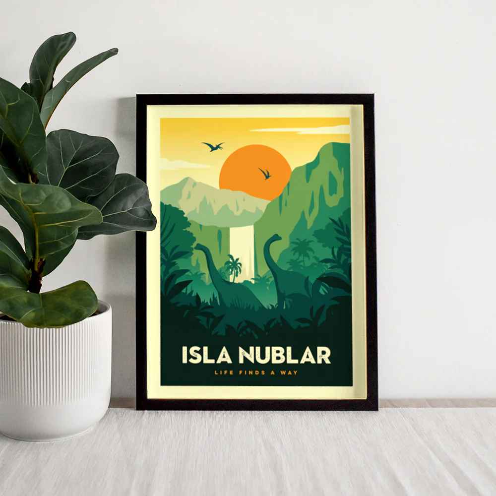 Isla Nublar Retro Travel Poster - Image 3