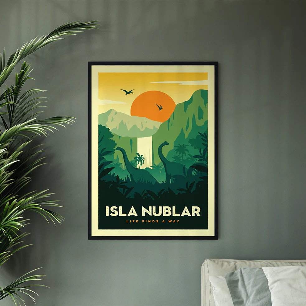 Isla Nublar Retro Travel Poster - Image 4