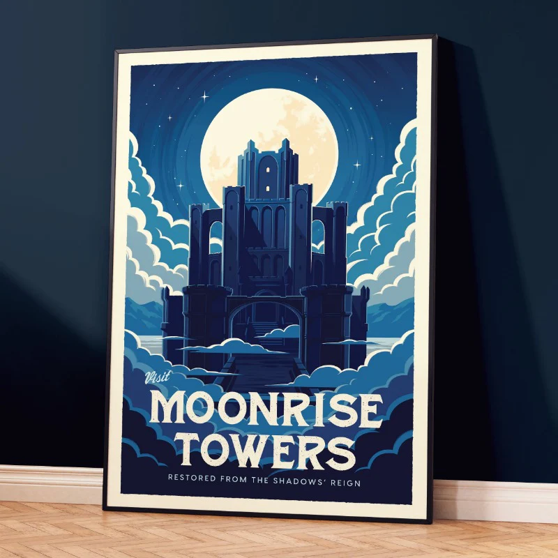 Moonrise Towers Travel Poster - Image 3