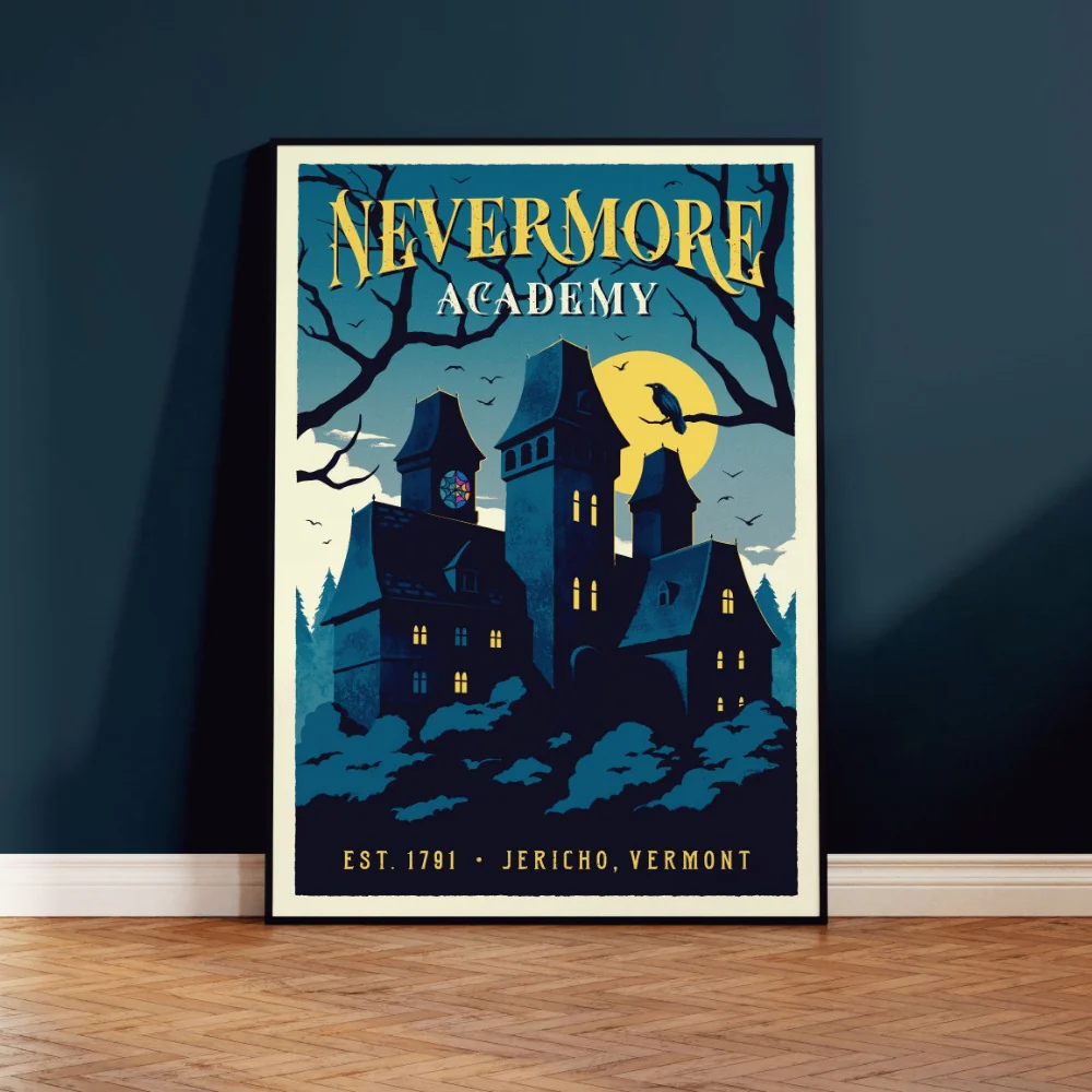 Nevermore Academy Retro Travel Poster - Image 3