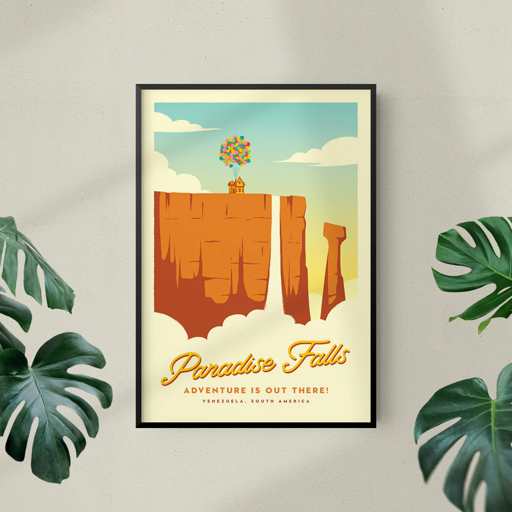 Paradise Falls Retro Travel Poster - Image 3