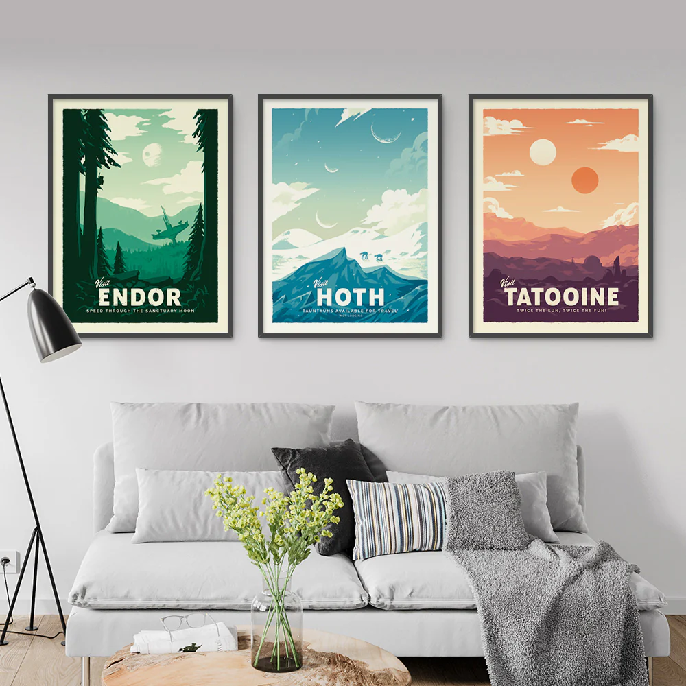 Tatooine, Hoth, & Endor Travel Poster Bundle - Image 3