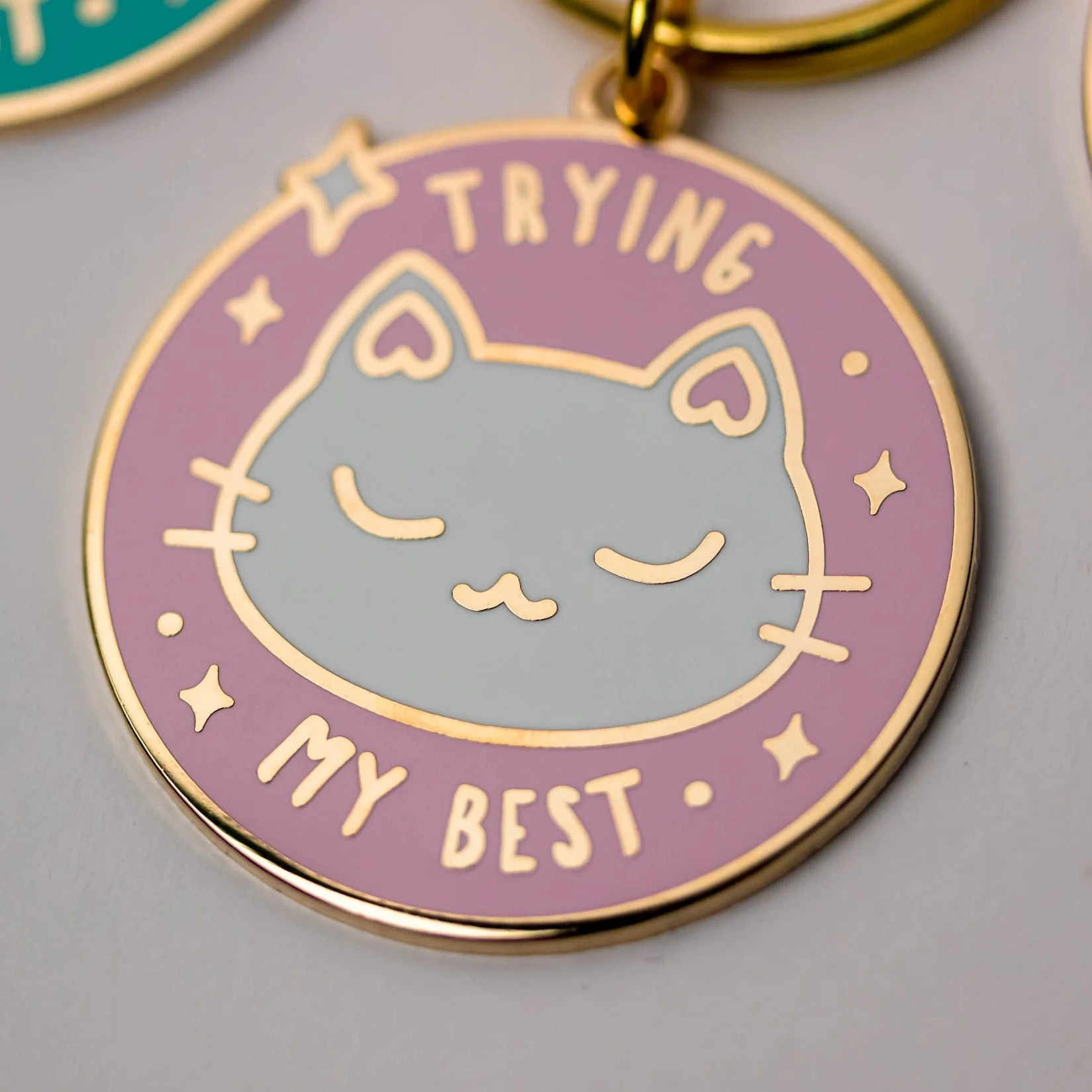 Trying My Best Cat Keychain - Image 3