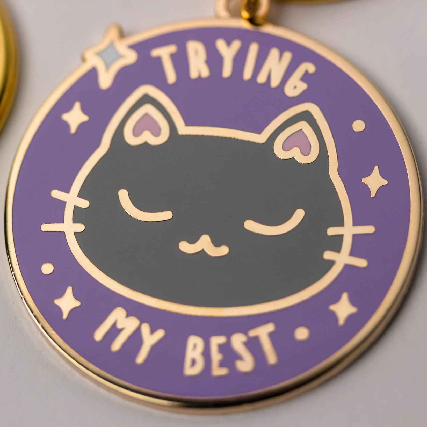 Trying My Best Cat Keychain - Image 4