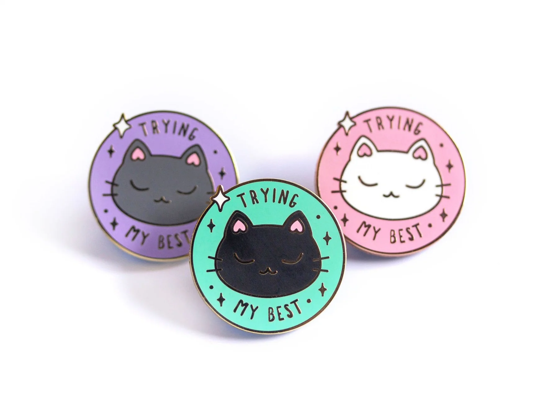 Trying My Best Cat Enamel Pins - Image 2