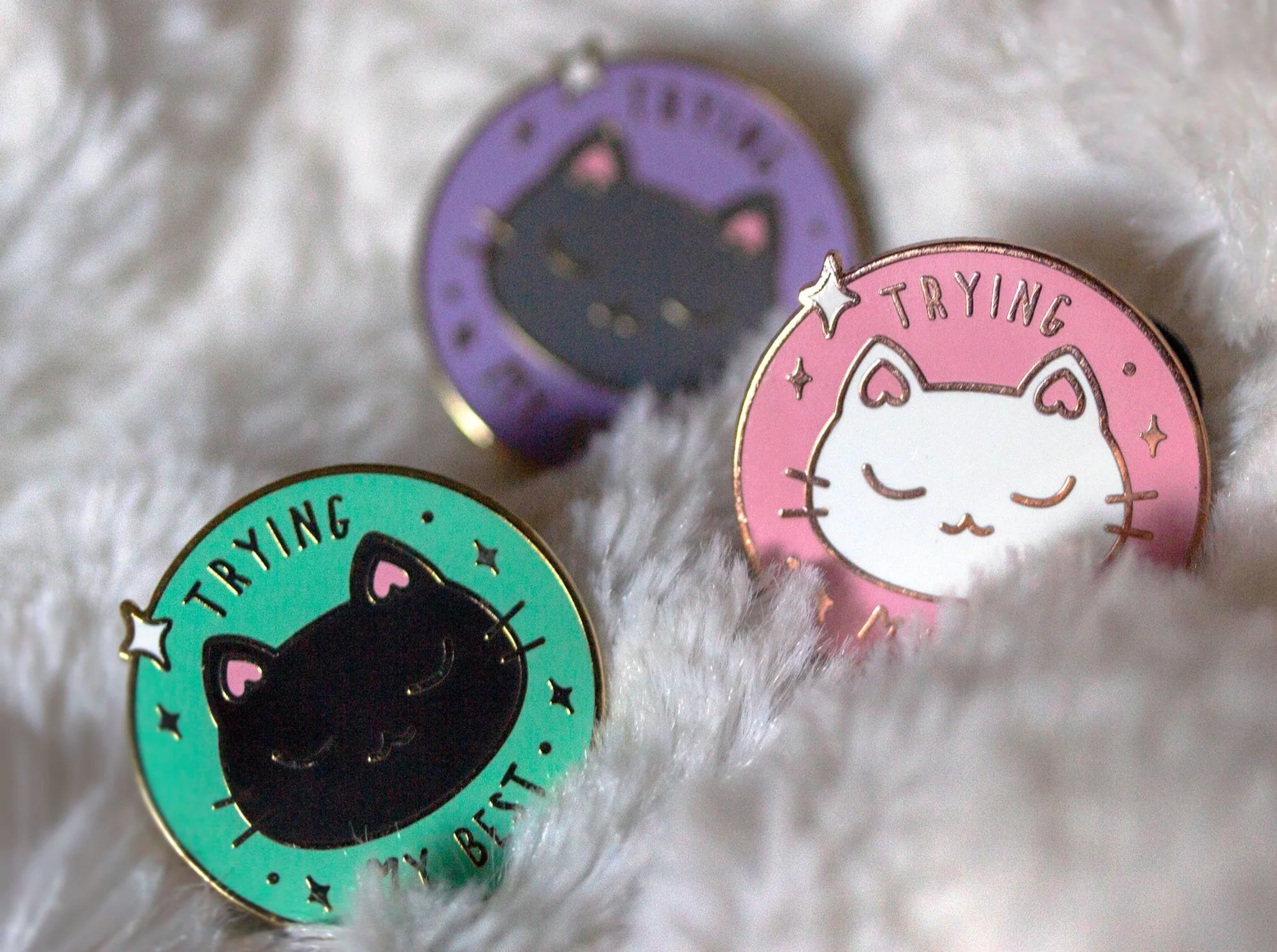 Trying My Best Cat Enamel Pins - Image 5