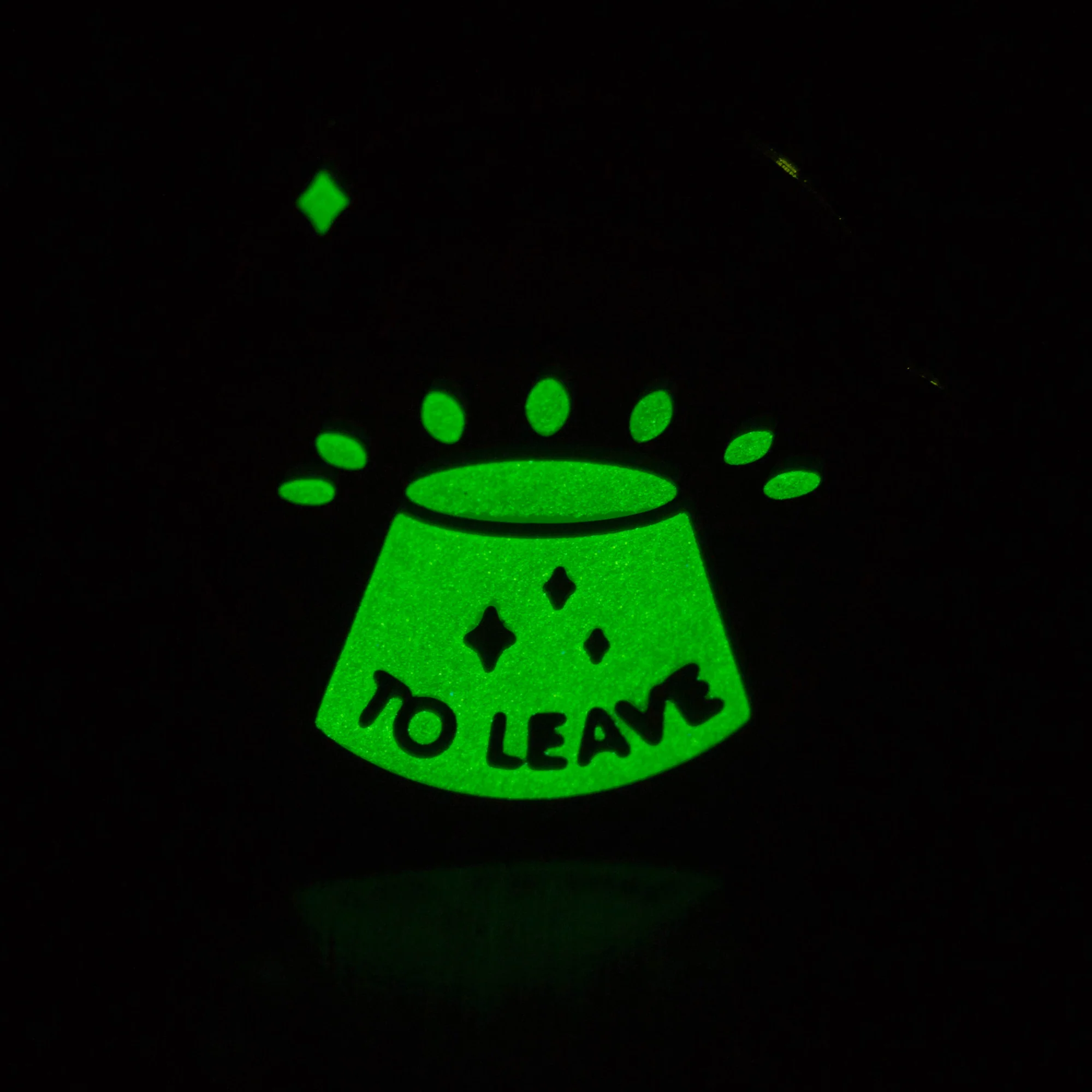 UFO I Want To Leave Glow in the Dark Enamel Pin - Image 3