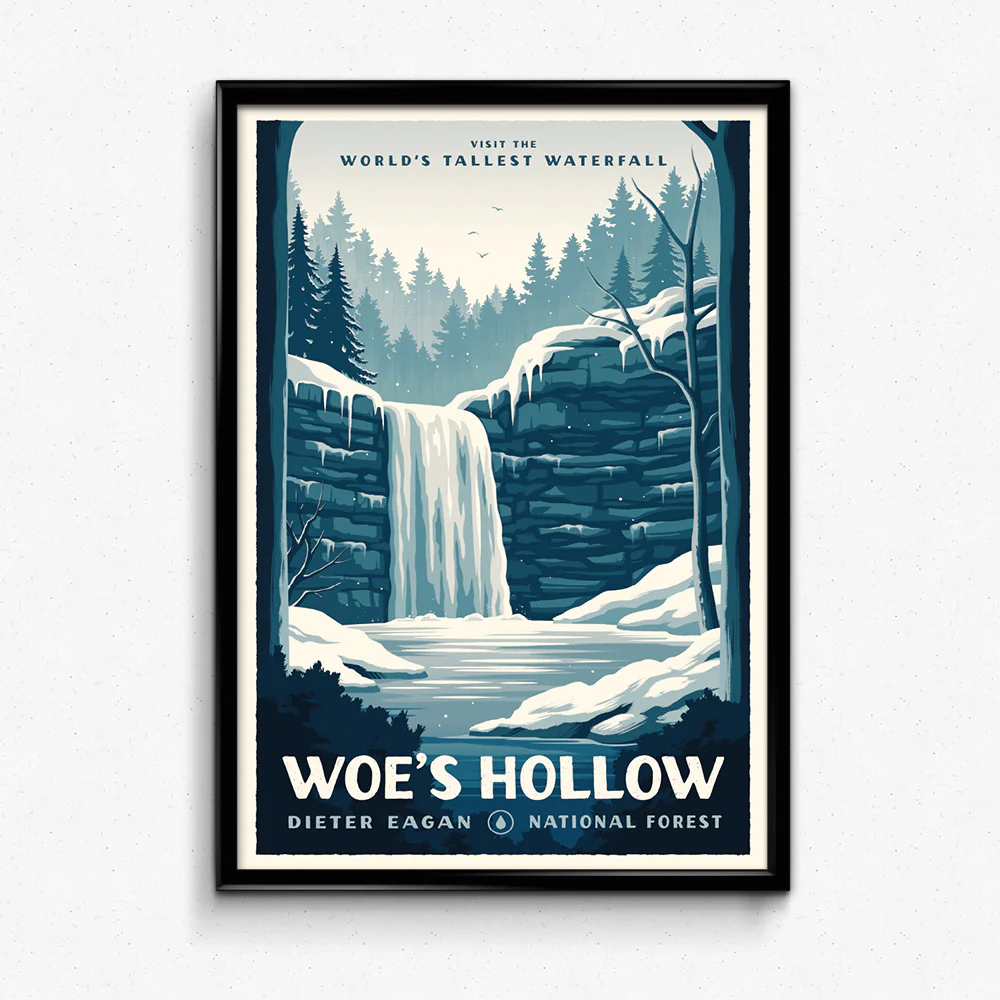 Woe's Hollow Retro Travel Poster