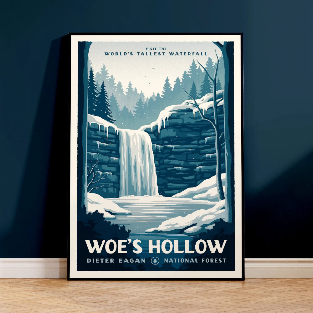 Woe's Hollow Retro Travel Poster - Image 3